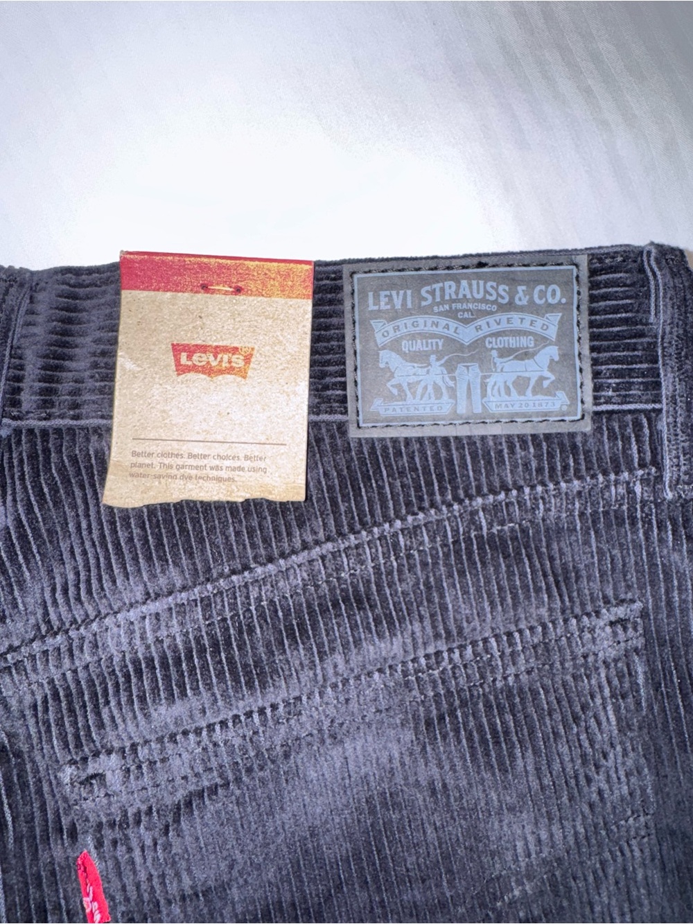 NWT Levi’s Women’s Black Corduroy Straight Leg Jeans 29x30 - Picture 7 of 9